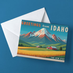 Vintage för Idaho Mountain Ligcape Skriv ut Helg Vykort