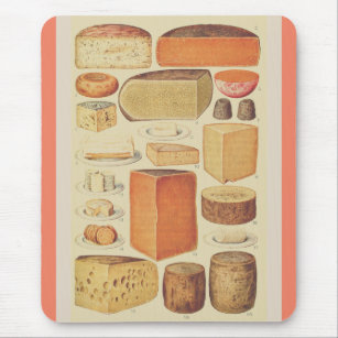 Vintage för illustration av ost-meny musmatta