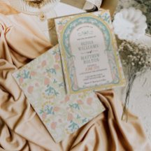 Vintage för inbjudan till Art nouveau-bröllop