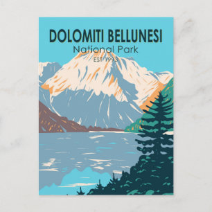 Vintage för Italien av Dolomiti Bellunesi National Vykort