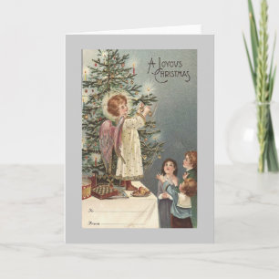 vintage för julängel helgkort