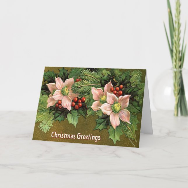 Vintage för julhälsningar helgkort (Framsida)