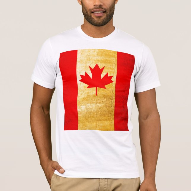 Vintage för Kanada-Flagga Tee (Framsida)