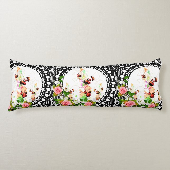 Vintage för kollage kroppskudde (Framsidan)