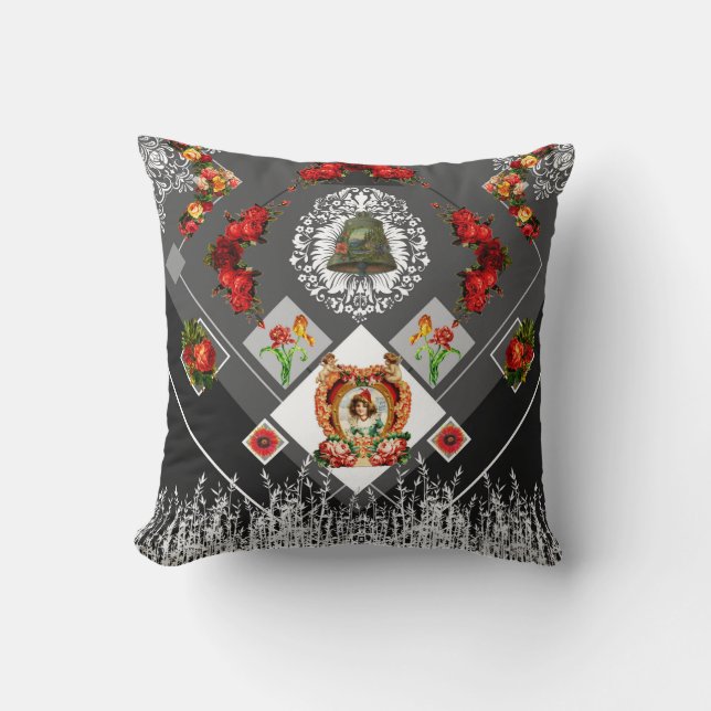 vintage för kollage kudde (Framsida)