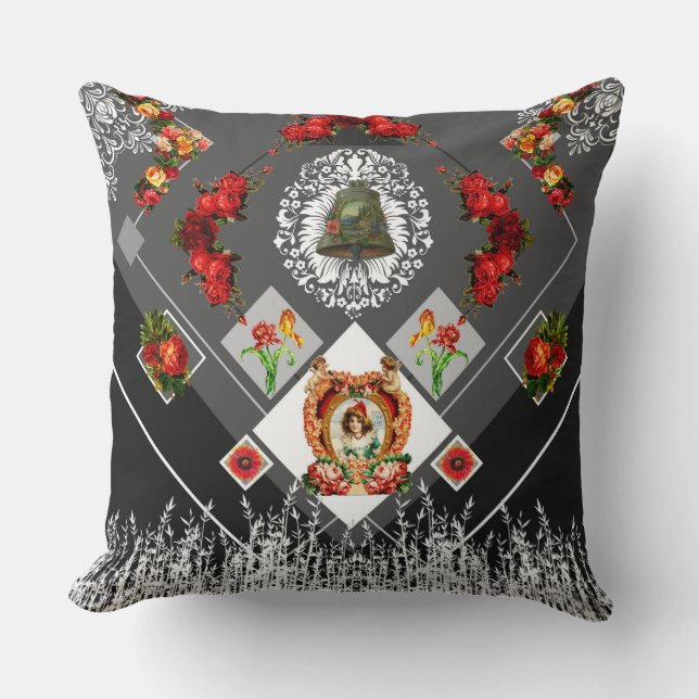 vintage för kollage kudde (Framsida)