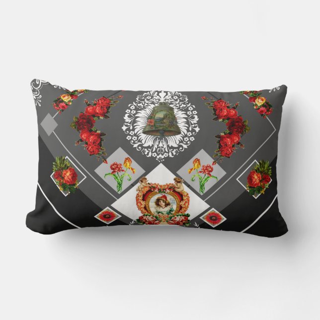 vintage för kollage lumbarkudde (Framsida)