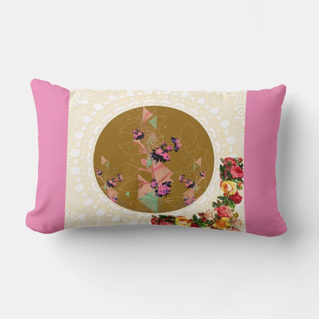 vintage för kollage lumbarkudde (Framsida)