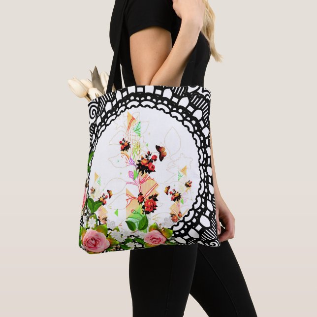 Vintage för kollage tygkasse (Närbild)