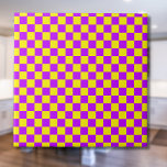 Vintage för kontrollerbar kontrollpanel för Lila G Kakelplatta<br><div class="desc">Vintage Neon Lila and Gult Checkboard</div>