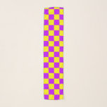 Vintage för kontrollerbar kontrollpanel för Lila G Sjal<br><div class="desc">Vintage Neon Lila and Gult Checkboard</div>