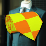 Vintage för kontrollerbar Orange för Neon Gult Che Slips<br><div class="desc">Kontrollkort för Gult och Orange i nylon | VINTAGE | Klassisk | TRENDIG | SNYGGT | MODE | Minimal</div>