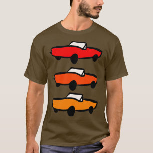 vintage för konvertibel gult med röd vintage, konv t shirt