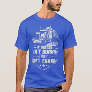 Vintage för lastbilschauffören Lastbil om Diesel i T Shirt