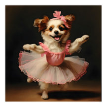 Vintage för Loful Hund Ballerina Dancing