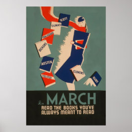 Vintage för marsläsprogram poster