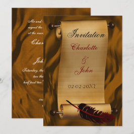 vintage för medeltida rulla inbjudningar