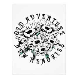 Vintage för nya Äventyr-minnen, Blommigt, sommar Fototryck