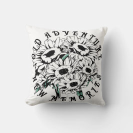 Vintage för nya Äventyr-minnen, Blommigt, sommar Kudde