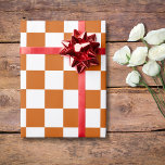 Vintage för  Orange Vit kontrollpanel Presentpapper<br><div class="desc">Papper radbrytning av Vintage för bränd Orange och vit kontrollerbar</div>
