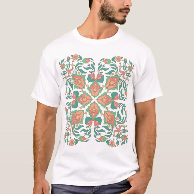 Vintage för orienterad Blommigt T Shirt (Framsida)