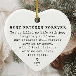 Vintage för personlig - minimalt bästa julhelg julgransprydnad keramik<br><div class="desc">Fira vänskapens band i julhelg med den Personlig Vintagen Minimal Best Friend jul Ceramic Ornament. Denna keramiska hjärt-ornament har en tidlös design och är perfekten för att skicka ett hjärtlöst budskap till din bästa vän. Oavsett om det gäller gamla vänner eller nära vänner, fångar den här nyckelpresenten kärnan i din...</div>