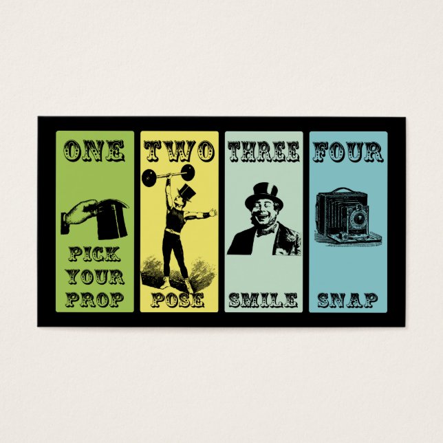 Vintage för Photo Booth Company Event Visitkort (Framsidan)