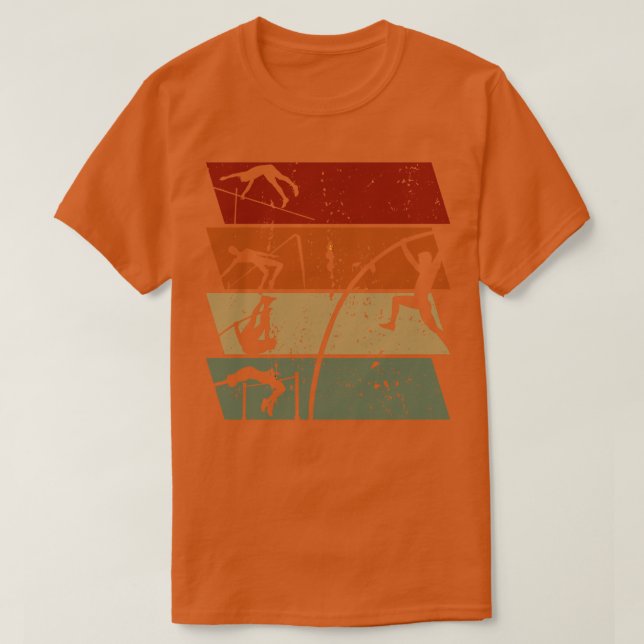Vintage för pole Vaulting Retro T Shirt (Design framsida)
