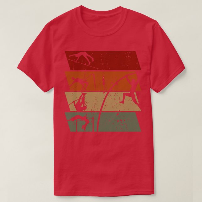 Vintage för pole Vaulting Retro T Shirt (Design framsida)