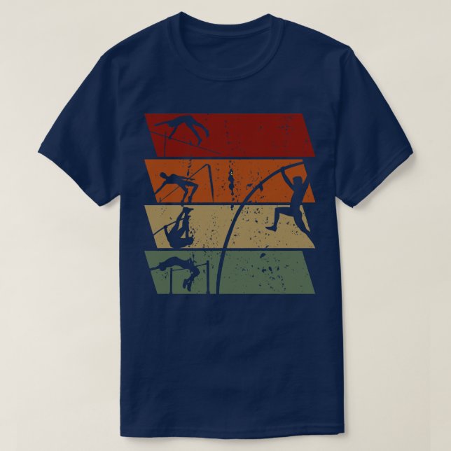 Vintage för pole Vaulting Retro T Shirt (Design framsida)