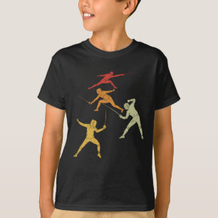 vintage för Retro-fencer-inhägnad av old school- T Shirt