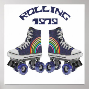 Vintage för rullskates Retro- Poster
