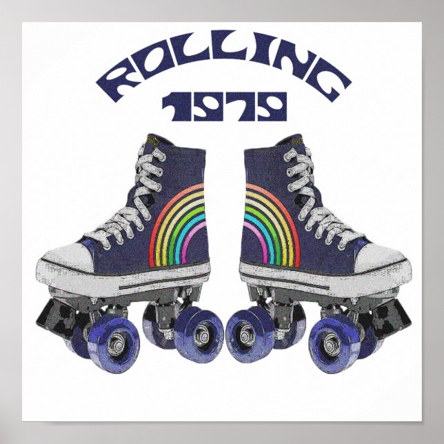 Vintage för rullskates Retro- Poster (Framsidan)