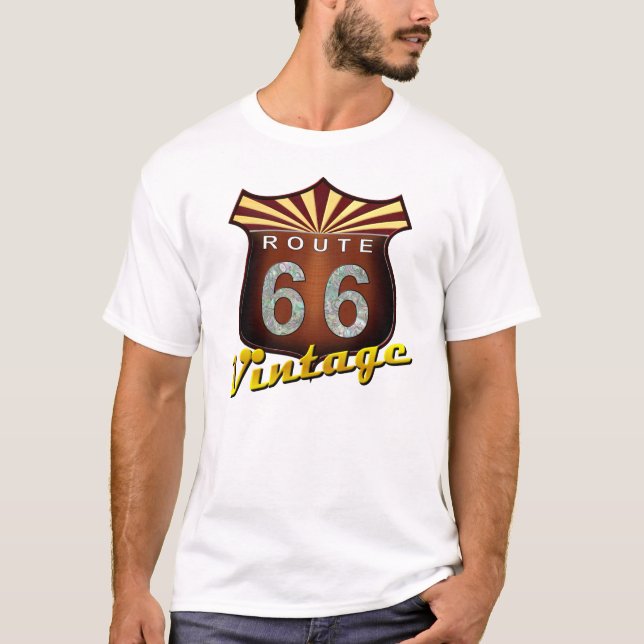 Vintage för rutt 66 tee shirt (Framsida)