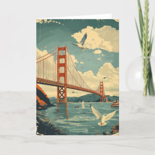 Vintage för San Francisco Golden Grind Bridge Helgkort