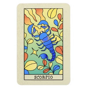 Vintage för Scorpio Zodiac Sign Abstrakt Art Magnet