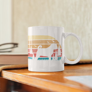 Vintage för skräppost för Retro Sol Pug Pet Hund G Kaffemugg