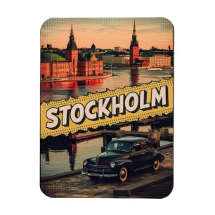 vintage för sverige av boskapsuppfödning tecknad b magnet