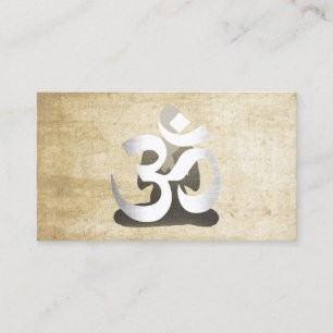 Vintage för symbol för yoga- & meditationsilverO Visitkort