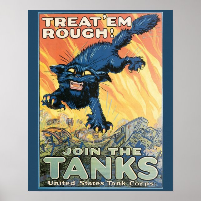Vintage för Tank av rå katt Poster (Framsidan)