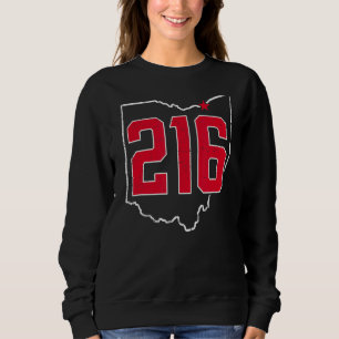 Vintage för textkontur för Retro Cleveland 216 Are T Shirt