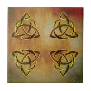 Vintage för trikinitet Knot Celtic Grunge Kakelplatta