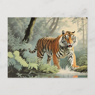 Vintage för Tropical Rain Forest Tiger Vykort