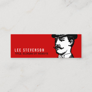 Vintage för True gentleman Card Hipster Red and Bl Mini Visitkort