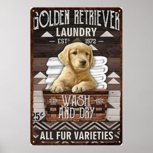Vintage för Tvätta och torkning av hund Poster