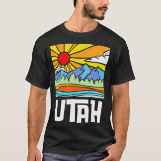 Vintage för Utah Artistic Nature Mountains Graphic T Shirt