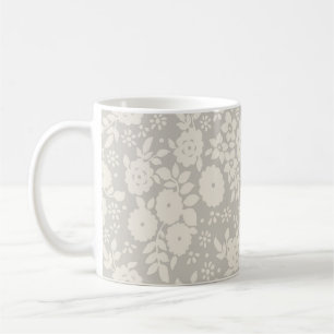 Vintage för utskrift av Grått med blommande Daisy, Kaffemugg