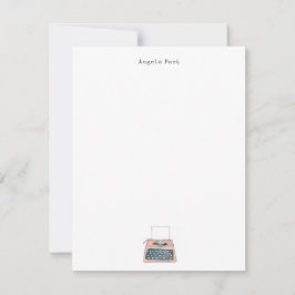 Vintage för vattenfärg Skrivmaskin - platt Anteckningskort
