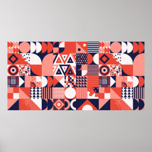 vintage för vintage retro bauhaus-design, sömlös p poster