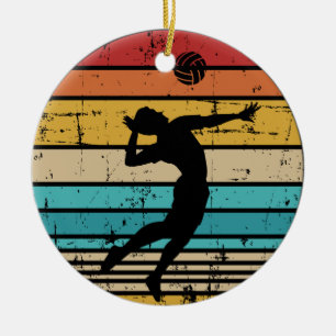vintage för volleybollspelare julgransprydnad keramik